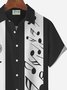 Royaura Vintage Music Note Print Men's Button Pocket Short Sleeve Shirt