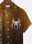 Royaura Halloween Gradient Spider Web Print Men's Button Pocket Short Sleeve Shirt