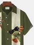 Royaura Vintage Bowling Funny Frog Print Beach Men's Hawaiian Oversized Short Sleeve Shirt with Pockets