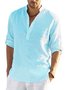Royaura Basic Natural Fiber Plain Men's Button Down Long Sleeve Shirt