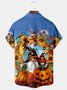 Royaura Halloween Gnomes  Print Men's Hawaiian Oversized Shirt with Pockets