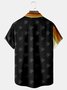 Royaura Striped Footprints Mosaic Print  Men's Hawaiian Oversized Shirt with Pockets