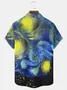 Royaura Art Abstract Rooster Print Beach Men's Hawaiian Oversized Short Sleeve Shirt with Pockets