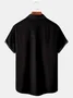Royaura Thanksgiving Turkey Black Men's Casual Holiday Shirts Stretch Plus Size Aloha Camp Pocket Shirts
