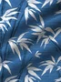 Royaura Hawaiian Plant Leaves Bamboo Print Men's Button Pocket Short Sleeve Shirt