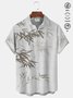 Royaura Bamboo Print Beach Men's Hawaiian Oversized Short Sleeve Shirt with Pockets