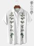 Royaura Bamboo Plant Botanical Print Beach Men's Hawaiian Oversized Shirt with Pockets