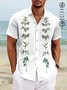 Royaura Bamboo Plant Botanical Print Beach Men's Hawaiian Oversized Shirt with Pockets