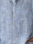 Royaura Natural Fiber Striped Print Men's Button Pocket Long Sleeve Shirt