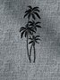 Royaura Coconut Tree Texture Print Men's Button Pocket Short Sleeve Shirt