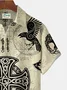 Royaura Viking Too Many Idiots Not Enough Axes  Print Beach Men's Hawaiian Oversized Shirt with Pockets