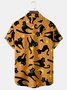 Royaura Halloween Black Cat Print Beach Men's Hawaiian Oversized Shirt with Pockets