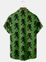 Royaura Christmas Lights Bigfoot Print Beach Men's Hawaiian Oversized Shirt with Pockets