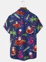 Royaura Christmas Print Men's Button Pocket Short Sleeve Shirt