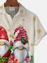 Royaura Christmas Gnome Sock Print Men's Button Pocket Shirt