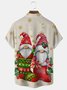 Royaura Christmas Gnome Sock Print Men's Button Pocket Shirt