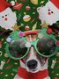 Royaura Men's Christmas Cartoon Dog Print Round Neck Long Sleeve Sweatshirt