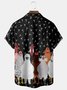 Royaura Happy Thanksgiving Days Turkey Chicken Chicken Hands Premium Print Beach Men's Hawaiian Oversized Shirt with Pockets