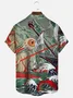 Royaura 50's Retro Rock Music Poster Green Men's Hawaiian Shirt Wrinkle Free Seersucker Easy Care Camp Shirts