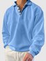 Royaura Men's Plaid Stitching Lapel Long Sleeve Sweatshirt