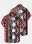 Royaura Christmas Gray Men's Shirts Cartoon Gnome Stretch Aloha Fun Casual Camp Pocket Button Shirts