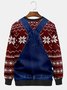 Royaura Men's Rooster Ugly Christmas Sweater Print Beach Pullover Sweatshirts