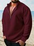 Royaura Men's Stand Collar Zipper Long Sleeve Sweatshirt