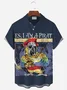 Royaura Vintage Parrot Pirate Print Men's Button Pocket Shirt