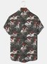 Royaura Vintage Horse Racing Dark Gray Men's Hawaiian Shirts Stretch Plus Size Aloha Camp Pocket Button-Down Shirts