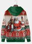 Royaura Men's Santa Jesus Holiday Hooded Oversize Pullover Sweatshirt