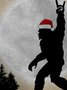 Royaura Men's Funny Christmas Bigfoot Holiday Hooded Oversize Pullover Sweatshirt