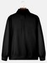 Royaura Men's Vintage Oversize Stand Collar Zip Pullover Sweatshirt