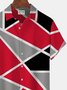 Royaura Rock Geometric Color Block Men's Button Pocket Shirt