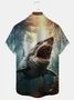 Royaura Vintage Shark Ocean Print Men's Button Pocket Shirt