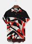 Royaura Geometric Print Men's Hawaiian Shirt Stretch Plus Size Aloha Camp Pocket Button-Down Shirt