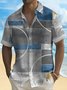 Royaura Retro Geometric Carpet Textured Men's Button Pocket Shirt