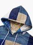 Royaura 50's Vintage Geometric Art Blue Men Hoodies Stretch Plus Size Casual Sweatshirts