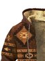 Royaura Men's Western Ethnic Aztec Print Zipper Sweatshirt Hooded Warm Jacket