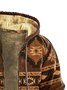 Royaura Men's Western Ethnic Aztec Print Zipper Sweatshirt Hooded Warm Jacket