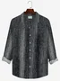 Royaura Vintage Basic Textured Print Men's Button Pocket Long Sleeve Shirt