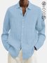 Royaura Basic Stripe Print Men's Button Pocket Long Sleeve Shirt