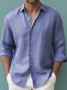 Royaura Beach Vacation Blue Men's Long Sleeve Striped Shirt Wrinkle Free Seersucker Stretch Plus Size Aloha Camp Pocket Button-Down Shirts