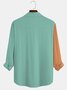 Royaura Men's Casual Contrast Long Sleeve Shirt