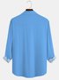 Royaura Basic Contrast Color Floral Print Men's Button Pocket Long Sleeve Shirt