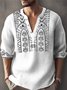 Royaura Men's Retro Casual Resort Printed Pullover Shirt