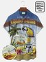Royaura Beach Vacation Blue Men's Hawaiian Shirts Parrot Stretch Wrinkle Free Seersucker Aloha Pocket Camp Shirts
