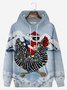Holiday Christmas Gray Men's Drawstring Hoodies Rooster Black Cat Plus Size Party Animal Pullover Sweatshirts