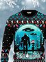 Royaura Christmas Holiday Cartoon Funny Men's Drawstring Hoodies Stretch Camp Pullover Big Foot Sweatshirts