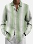 Royaura Striped Resort Men's Oversized Beach Pocket Button-Down Long Sleeve Shirt