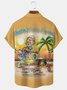 Royaura Coconut Floral Men's Printed Oversized Stretch Beach Camp Shirt
